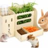 Small Animal EAROND | Rabbit Hay Feeder, 4 In 1 Rabbit Feeder With Litter Box, Bowls And Water Bottle, Bunny Hay Holder Toilet For Rabbit S, Guinea Pig, Hamster, Hedgehog, Chinchillas(Large)