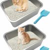 Small Animal BNOSDM | Bnosdm Stainless Steel Rabbit Litter Box Large Metal Bunny Litter Pan Adult Guinea Pigs Potty For Ferrets Chinchillas Kittens Odor Control Easy To Clean 15.7 X 11.8 X 5.9 Inches