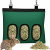 Small Animal SKYJORMY | 2Pcs Rabbit Hay Feeder,Bunny Hay Bag For Rabbits,Rabbit Feeder Fabric Bag Feeder Storage Bag,3 Holes 600D Oxford Cloth Fabric Hanging Hay Feeder Bag For Small Animal,Hay Guinea Pig(Black&Green)