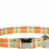 Small Animal Yellow Dog Design | Yellow Dog Design Southern Dawg Madras Orange Premium Dog Collar, Size Small 10\" - 14\" 3/4\" Wide