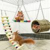 Small Animal Hamiledyi | Hamiledyi Ewolee Hamster Hanging Toy, 3 Piece Wooden Small Animal Ladder Hammock Swing Set Toys For Bird Guinea Pig Hamster