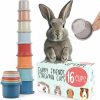 Small Animal Evergreen Pet Supplies | [16 Cups] Small Pets & Bunny Stacking Cups Stacking Cups For Rabbits & Chinchillas - Guinea Pig Stacking Cups - Colorful Wheat Straw Rabbit Toys - Graduated Sized Stackable Toys For Rabbits