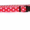 Small Animal Yellow Dog Design | Yellow Dog Design Strawberry Polka Grande On Chevron Grosgrain Ribbon Collar-Medium-3/4 Neck 14 To 20\"