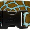 Small Animal Yellow Dog Design | Yellow Dog Design Giraffe Teal Dog Collar 3/8\" Wide And Fits Neck 4 To 9\"