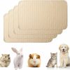 Small Animal kathson | Kathson Guinea Pig Cage Liner, 4 Pack Bedding Pads Washable Absorbent Reusable Waterproof Mats For Guinea Pig Rabbit Bunny Hamster Cat Puppy Small Animals