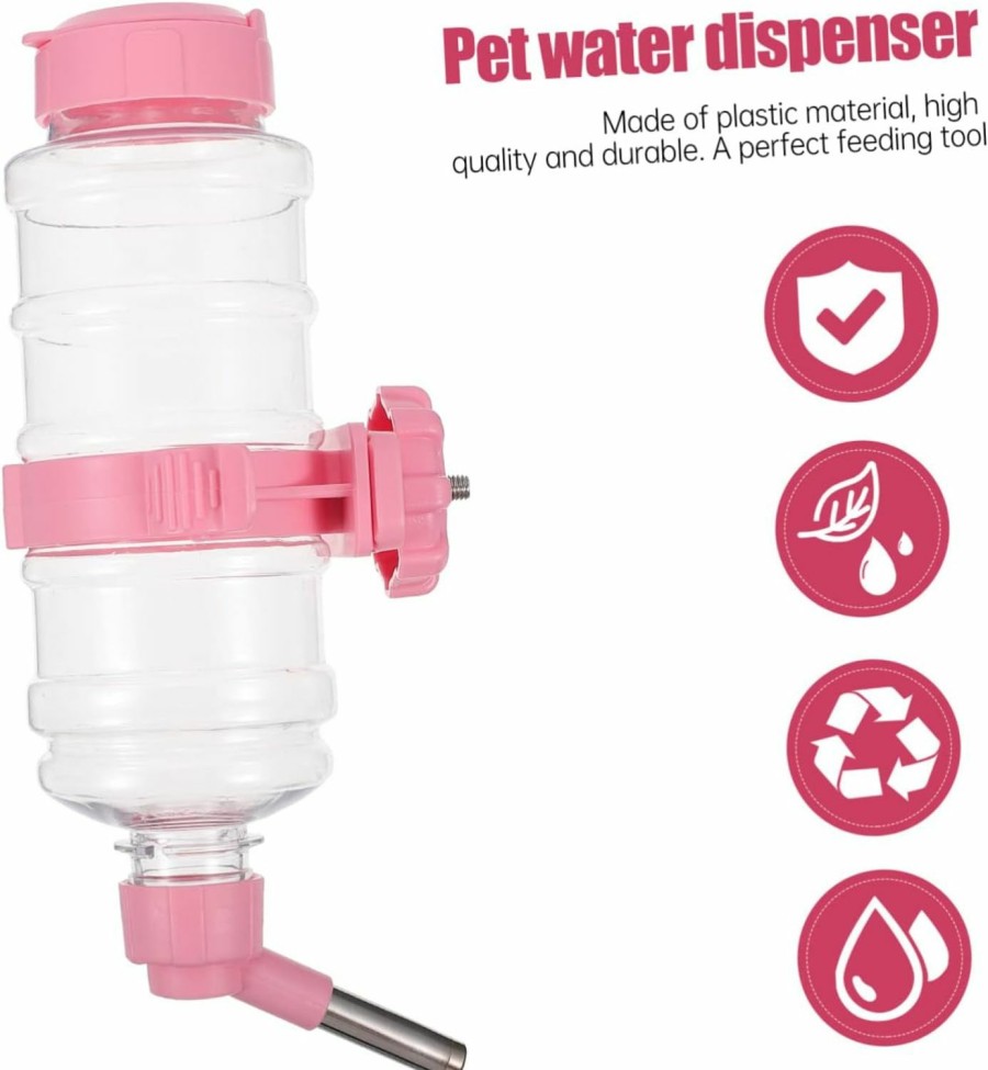 Small Animal Ipetboom | Ipetboom 1Pc Cs Automatic Feeding Chinchilla Drinking Bowls Cages Mice Cage - Hamster Rabbit Bunny Pink Crate Cats Drinker Dogs Dispenser Water Hanging Gerbil Container For Drip Rabbits