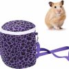 Small Animal Zerodis | Pet Hamster Carrier, Soft Large Short Plush Hamster Squirrel Travel Bags Pet Hamster Single Shoulder Warm Carrier Outgoing Sleeping Bag For Quirrel Hedgehog Guinea Pig(Purple)