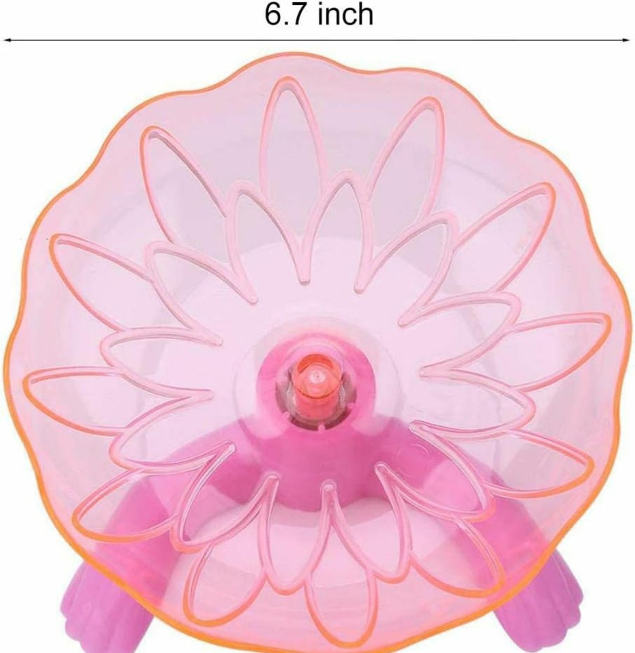 Small Animal WishLotus | Wishlotus Hamster Flying Saucer, Hamster Running Wheel Transparent Plastic Exercise Running Spinner Sports Wheel For Small Pet Like Hamster, Guinea Pig, Gerbils, Chinchillas (Pink)