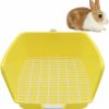 Small Animal kathson | Kathson Rabbit Litter Box Toilet, Plastic Square Bunny Corner Litter Box, Pet Potty Trainer Box For Small Animal Guinea Pig Ferret Hamster Hedgehog (Blue)