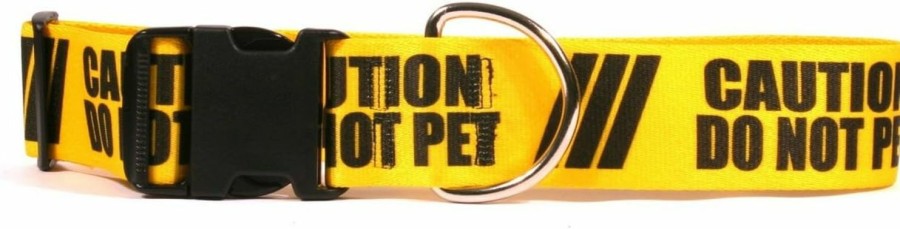 Small Animal Yellow Dog Design | Yellow Dog Design Big Dog 2\": Caution Do Not Pet Collar | Large 18\" - 28\", 2\" Wide, Yellow, (Pet222)