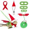 Small Animal ALI2 | Ali2 Christmas Bearded Dragon Santa Hat Bearded Dragon Leashes And Harnesses S/M/L 3 Size Lizard Harness Mini Santa Hats Scarf Adjustable Bearded Dragon Leash For Big Bearded Lizard