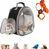 Small Animal Generic | Portable Backpack Carrier With Harness And Leash Set - Ideal For Bearded Dragon, Guinea Pig, Rabbit And All Small Pets. Comfortable Mat, Adjustable, Transparent Window