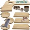 Small Animal Niwaes | Niwaes Wooden Hamster Cage Platform Set 9 Pack Wood Juvenile Chinchilla Shelves, Squirrel L-Shape Corner Ledge With Hole Cooling Standing Board, Rat Cage Accessories For Gerbil Small Animal Climbing