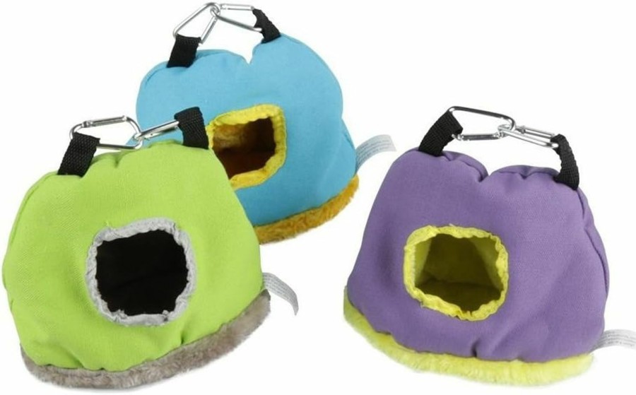 Small Animal Stock Show | Stock Show Parrot Nest Plush Warm Winter Hanging Hammock Pet Bird Round Hanging Swing Bed Cave Cage Decor Small Animals House Hanging Hammock, Random Color, M