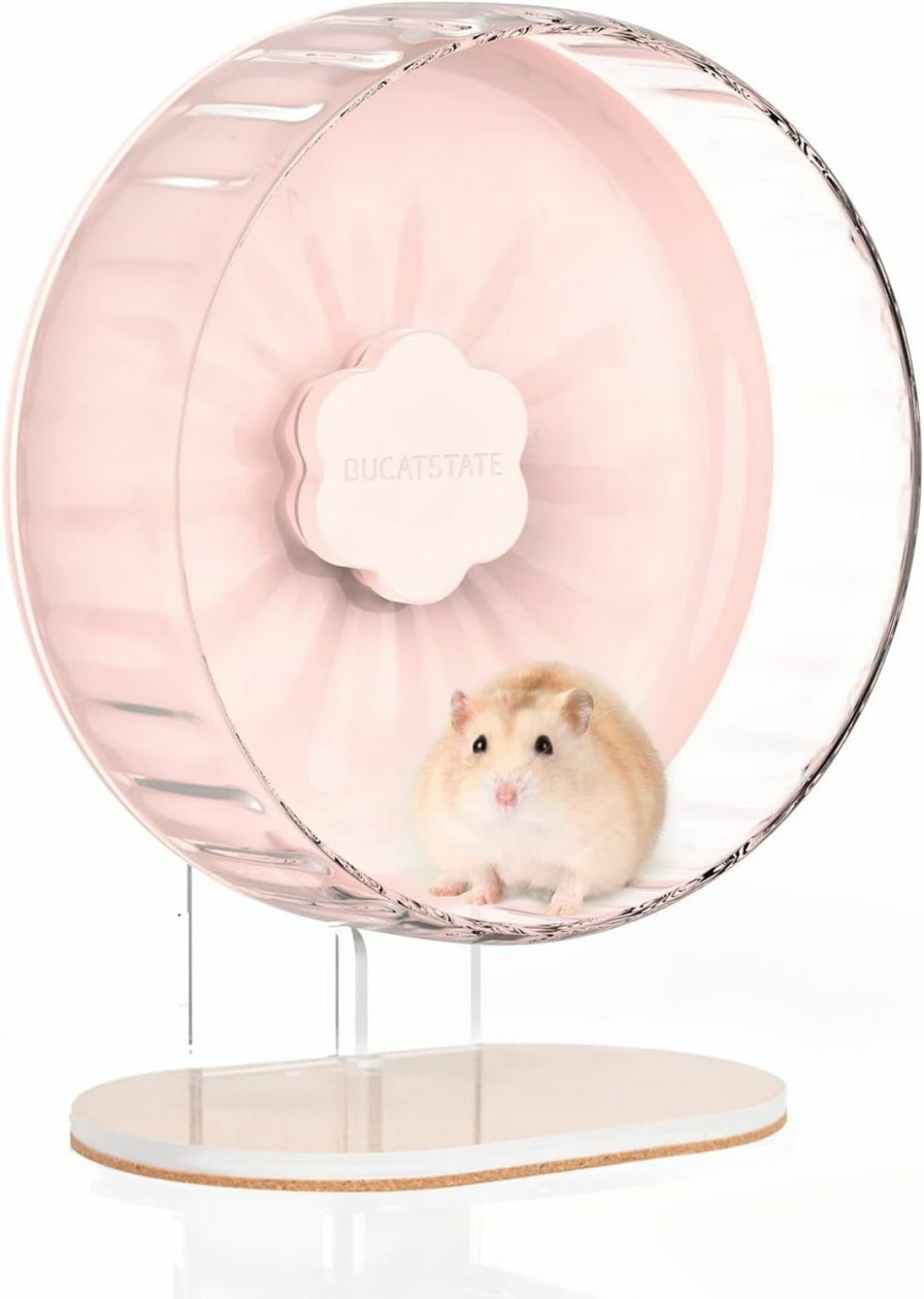 Small Animal BUCATSTATE | Bucatstate Quiet Spinning Hamster Wheel Noiseless Running Wheel Dual-Bearing Hamster Cage Accessories Silent Small Animals Wxercise Wheels 8.2 Inches