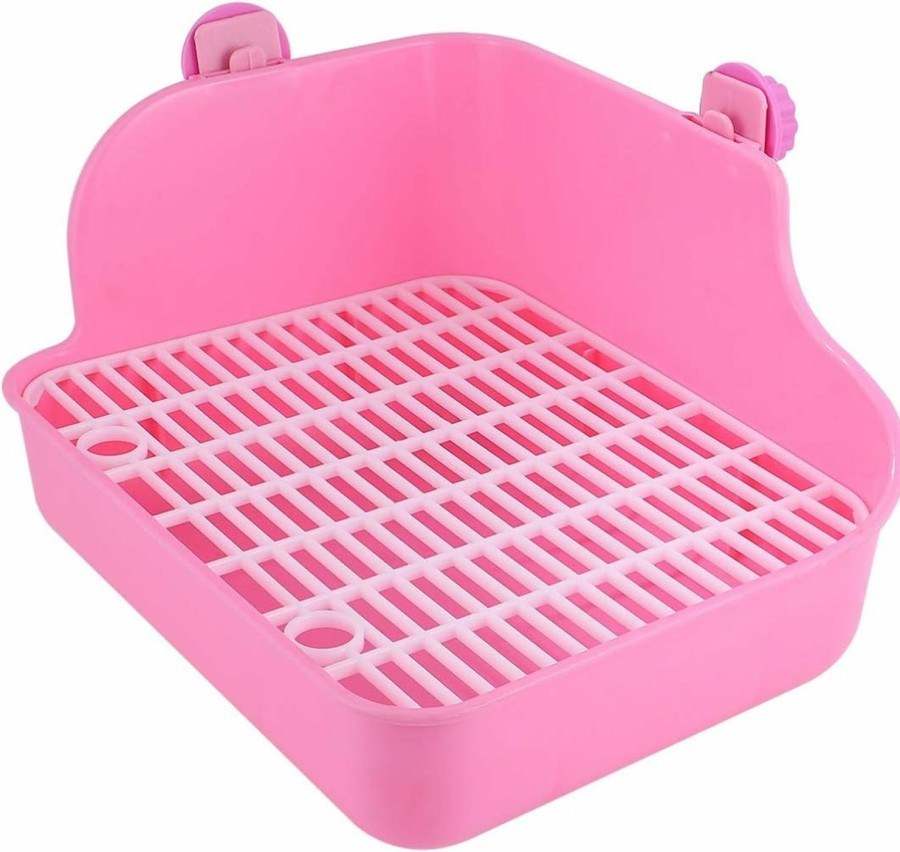 Small Animal POPETPOP | Popetpop Small Animal Triangle Toilet Potty Pet Bunny Litter Box Small Animal Corner Litter Potty Trainer Pet Training Toilet For Bunny Guinea Pig Ferret Chinchilla Hedgehog Ferret Litter Box