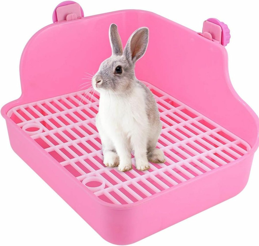 Small Animal POPETPOP | Popetpop Small Animal Triangle Toilet Potty Pet Bunny Litter Box Small Animal Corner Litter Potty Trainer Pet Training Toilet For Bunny Guinea Pig Ferret Chinchilla Hedgehog Ferret Litter Box