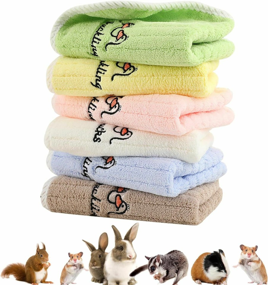 Small Animal MANOPAWS | 5Pcs Washable Guinea Pigs Blankets, Reusable Warm Soft Coral Fleece Small Animal Blankets Pet Cage Liners Sleep Mat Pad Cover For Hamster Ferret Rabbit Chinchilla Hedgehog,29.5\" X 14\"