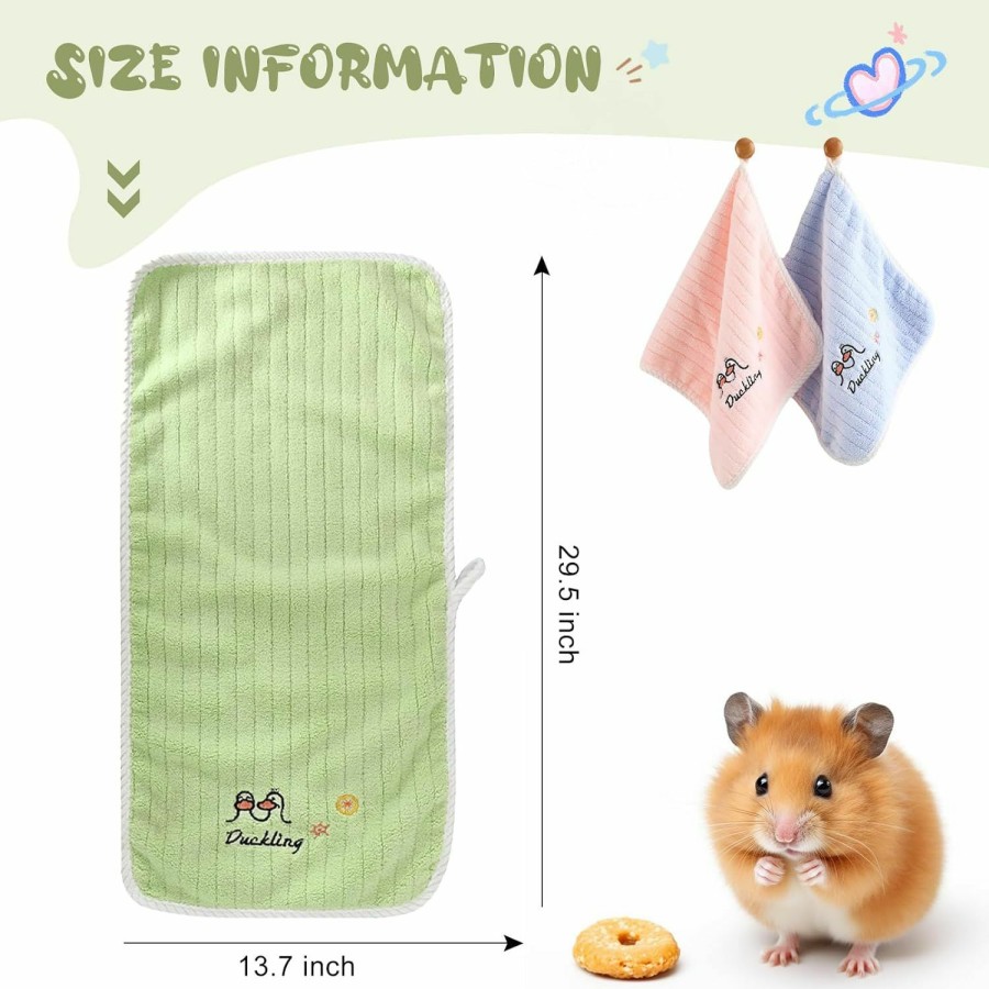 Small Animal MANOPAWS | 5Pcs Washable Guinea Pigs Blankets, Reusable Warm Soft Coral Fleece Small Animal Blankets Pet Cage Liners Sleep Mat Pad Cover For Hamster Ferret Rabbit Chinchilla Hedgehog,29.5\" X 14\"