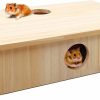 Small Animal kathson | Kathson Wooden Hamster House Hideout Multi-Chamber Hamster House Maze 6-Room Dwarf Hamsters Hideouts Hut Tunnel Exploring Toys Small Animal Woodland House Habitats Decor For Mice Gerbils