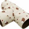 Small Animal Ymid Select | Handmade Small Animal 3-Way Hideout Tunnel Collapsible Pet Play Toy Tunnel Tube For Dwarf Rabbit Hamster Guinea Pig Chinchilla Sugar Glider Hedgehog (Beige)