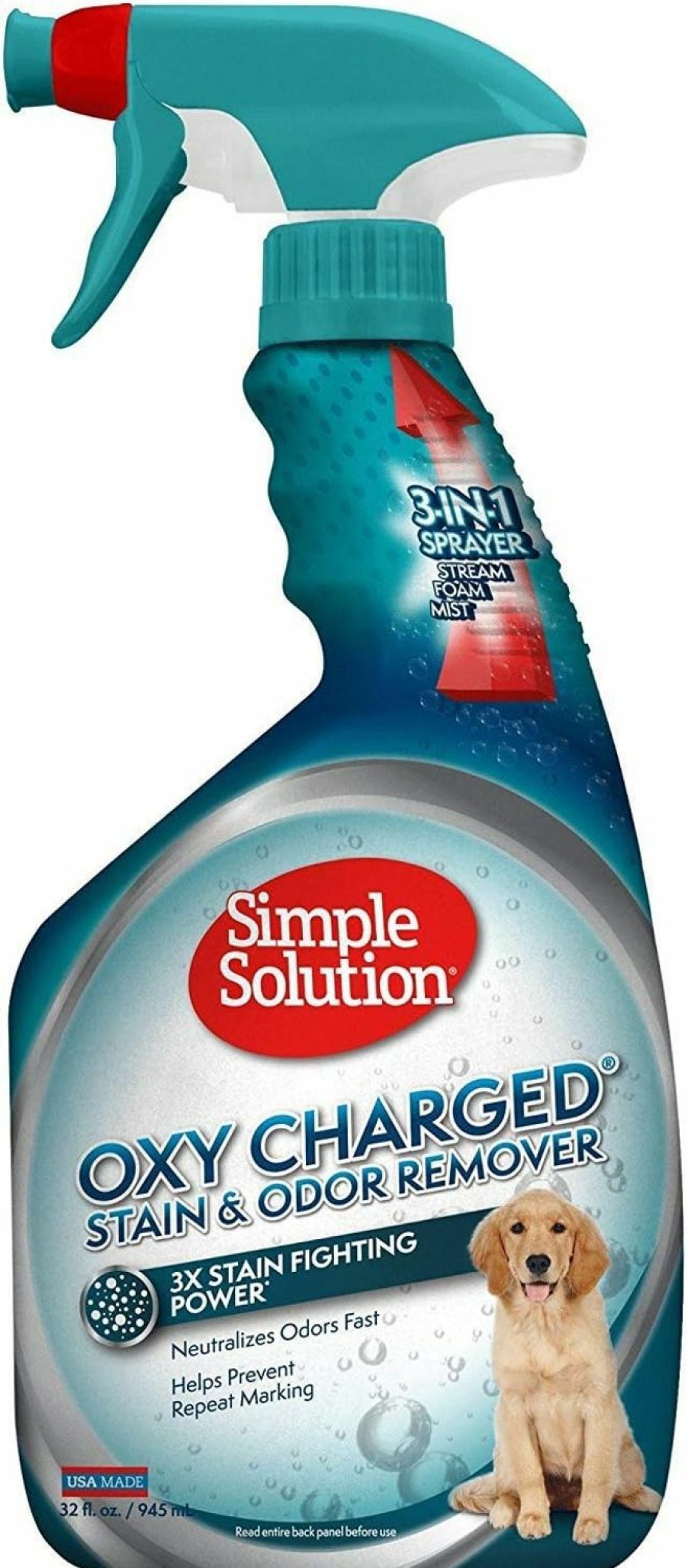 Small Animal Simple Solution | Simple Solution Oxy Charged Pet Stain And Odor Remover | Eliminates Pet Stains And Odors With 3X Cleaning Power