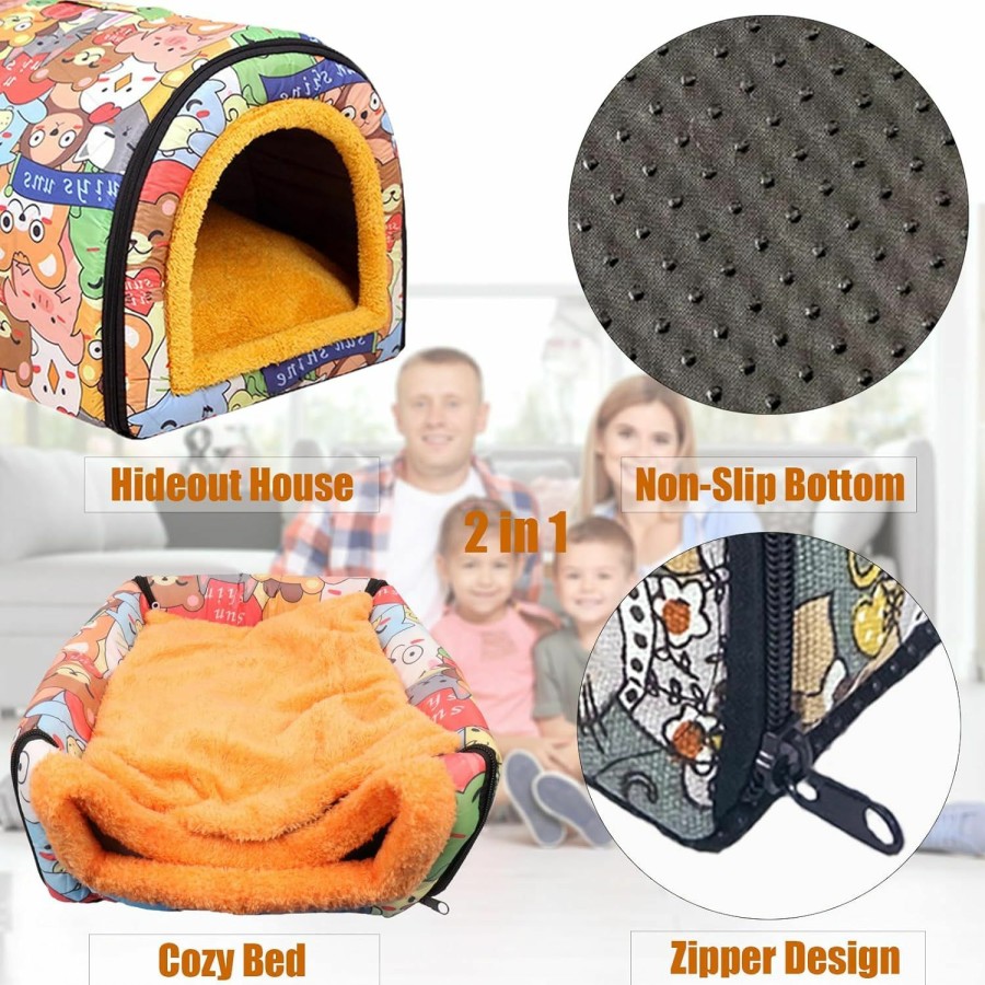 Small Animal Grddaef | Grddaef Extra Large Guinea Pig Bed, Small Animal Warm Fleece Houses And Hideouts Hamster Sleeping Cave For Rabbit Bunny Hedgehog Chinchilla Ferrets