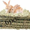 Small Animal MUYG | Muyg Rabbit Grass Mats,Bunny Grass Mat,Woven Straw Mat Bed Rabbits Hay Mat Sleeping Bunny Natural Handcrafted Woven Bed Nesting And Toys For Guinea Pig Hamster Chinchilla Squirrel(6 Pcs)