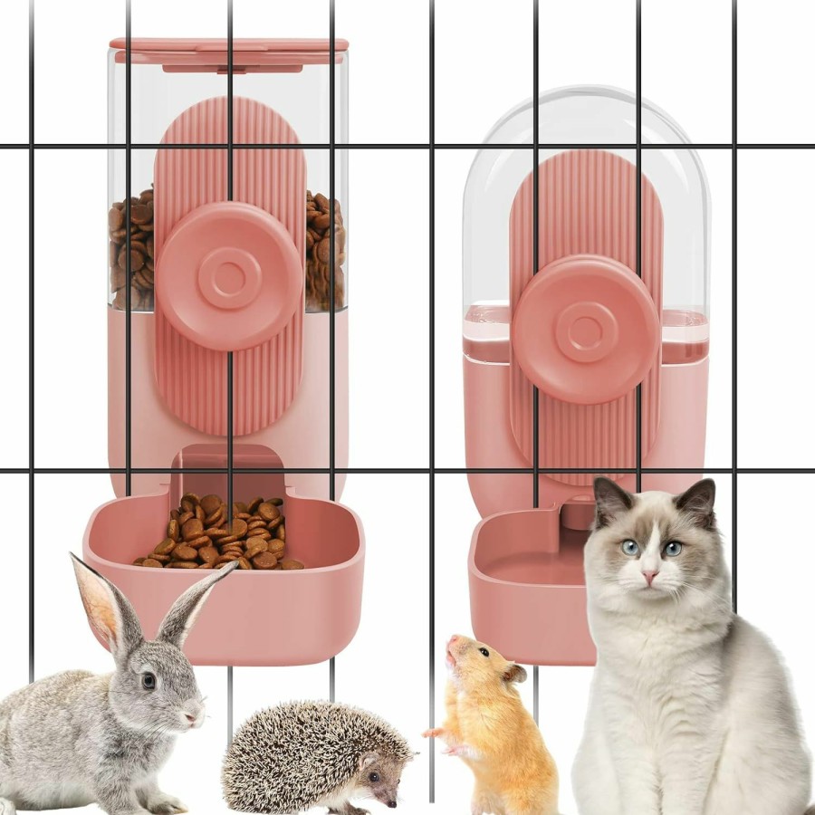 Small Animal Ufanittel | Hanging Automatic Food Water Dispenser,Ufanittel 35Oz Auto Gravity Rabbit Feeder And Waterer Set,Cage Pet Hanging Self Dispenser Feeder For Rabbit Chinchilla Hedgehog Guinea Pig Ferret Kitty Puppy