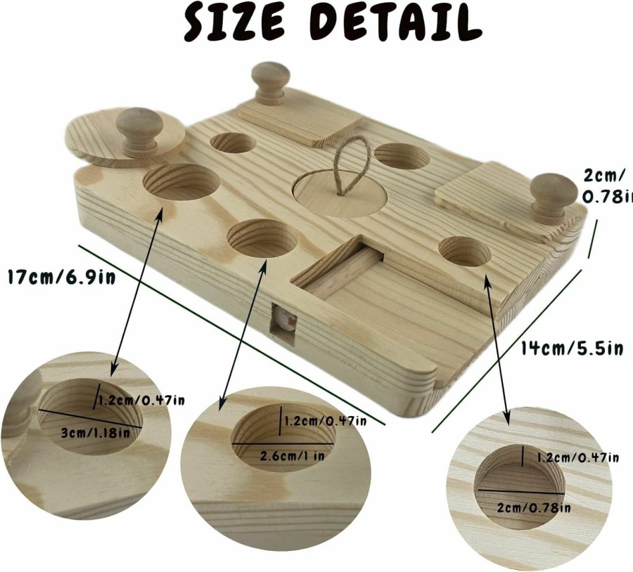 Small Animal Cdycam | Cdycam Wooden Rat Foraging Toy For Small Animals, Interactive Hide Treats Puzzle Snuffle Game Toy For Hamster, Rabbit,Bunny,Rat,Guinea Pig And Chinchilla, Mental Stimulation Toy Relieve Boredom