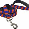 Small Animal Yellow Dog Design | Yellow Dog Design Team Spirit Orange And Blue Ez-Grip Dog Leash-With Comfort Handle-Large-1\" And 5 Feet (60\")