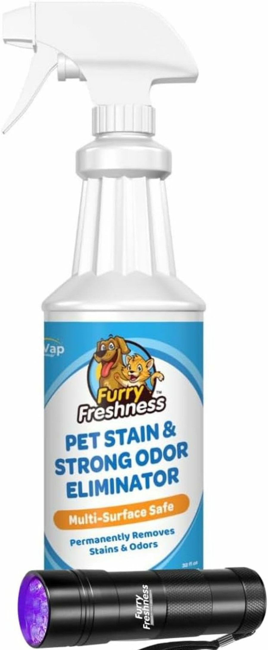 Small Animal FurryFreshness | Furryfreshness Extra Strength Cat Or Dog Pee Stain & Permanent Odor Remover + Uv Stain Light- Smell Eliminator -Removes Urine, Blood Or Feces For Both Pets & Kids