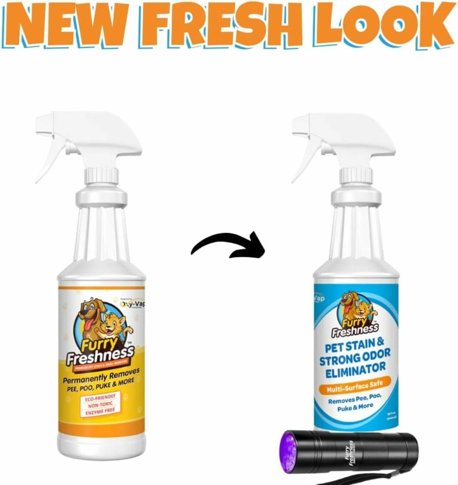 Small Animal FurryFreshness | Furryfreshness Extra Strength Cat Or Dog Pee Stain & Permanent Odor Remover + Uv Stain Light- Smell Eliminator -Removes Urine, Blood Or Feces For Both Pets & Kids