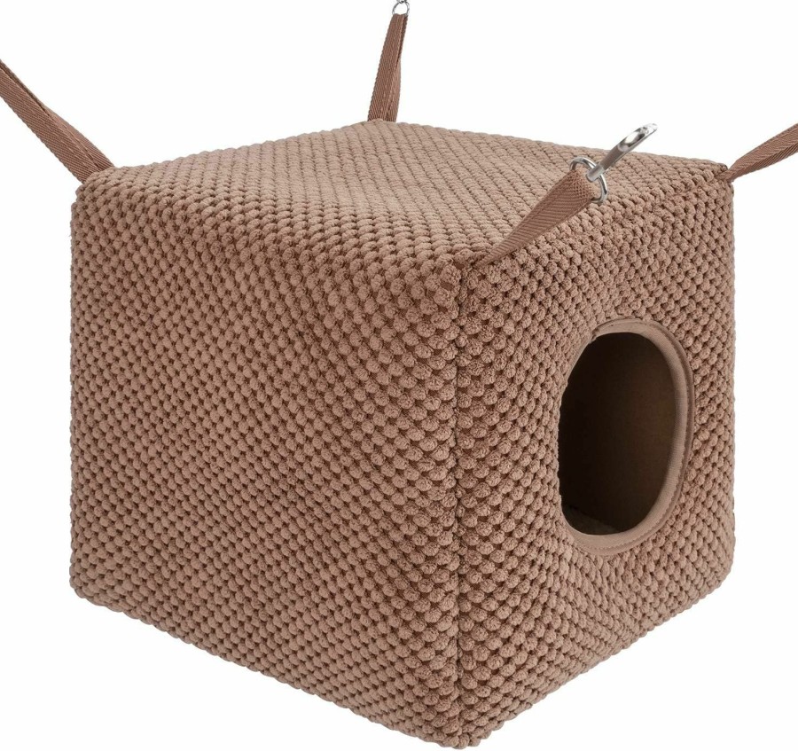 Small Animal Niteangel | Niteangel Ferret Cozy Swing Hammock - Hanging Beds For Ferrets Rats Chinchilla Sugar Gliders Or Other Small Animals (Chocolate)