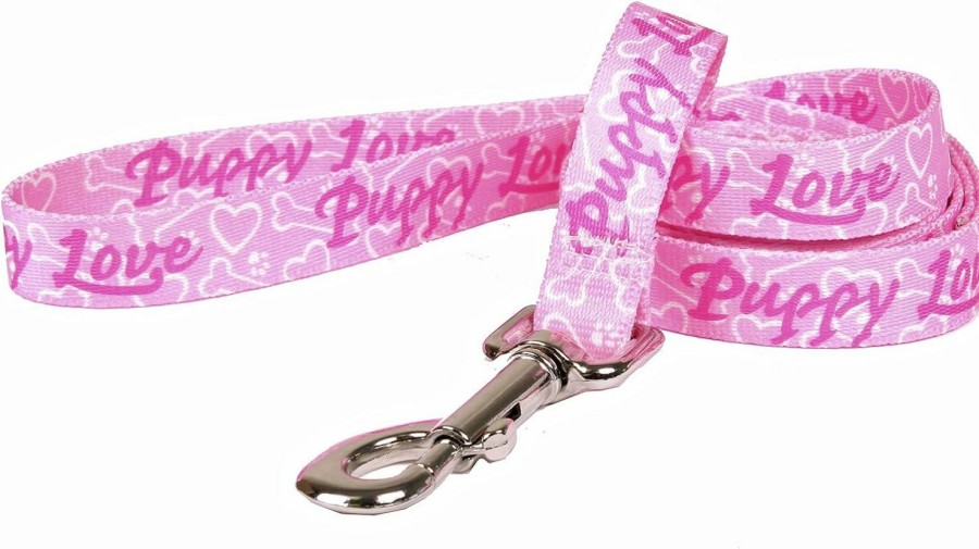 Small Animal Yellow Dog Design | Yellow Dog Design Puppy Love Pink Roman H Dog Harness, Small/Medium-3/4 Wide Fits Chest Of 14 To 20\"