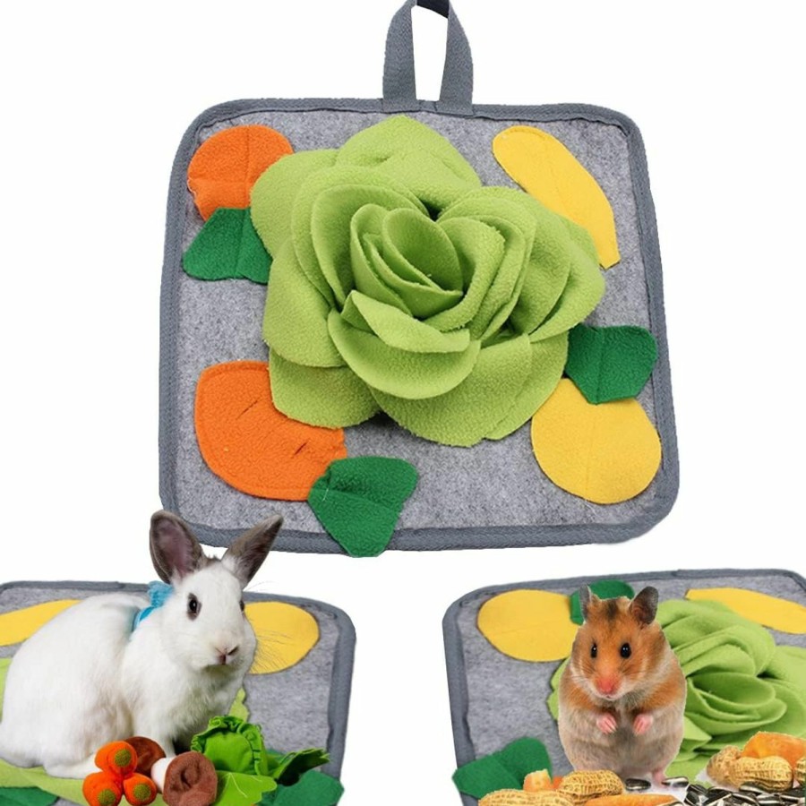 Small Animal Abizoo | Abizoo Rabbit Toy Multifunction Foraging Mat,Polar Fleece11.8''X11.8'' Machine Washable Snuffle Mat Pad Interactive Fun Consume Energy For Chinchillas Guinea Pig Cage Accessories Bunny Treats Toys