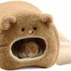 Small Animal Lurrose | Lurrose Rats Hamster Winter Fleece Warm Hanging Cage Hammock Cute Bear House With Bed Mat Small Animal Cage Accessories For Small Furry Animals