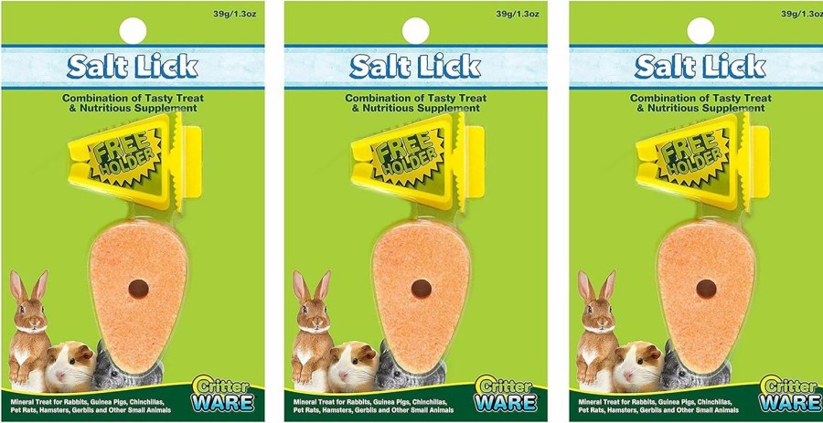 Small Animal Ware Manufacturing | Ware Manufacturing 3 Pack Of Carrot Salt Licks For Small Animals