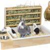 Small Animal LUCKYBOPAN | 3 In 1 Rabbit Litter Box With Hay Feeder,Wooden Rabbit Hay Feeder,Rabbit Feeder With Litter Box And Bowls,Hay Feeder For Rabbit Guinea Pig Litter Box Hay Feeder Hamster Small Animals