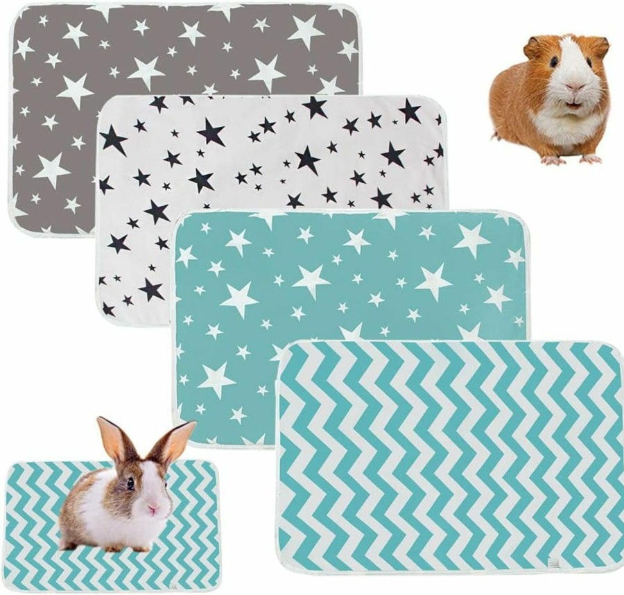 Small Animal CNTOPKITER | Cntopkiter 4 Pack Guinea Pig Fleece Cage Liners, Super Absorbent, Reusable, Washable Guinea Pig Pee Pads Bedding For Hamsters Rabbits Chinchilla Gerbil Hedgehog Rat And Other Small Animal