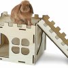 Small Animal HIIMALEX | Hiimalex Extra Large Sturdy Bunny Castle Hideout For Indoor Rabbits Play House With Stairs Round Edges Detachable Habitats For Rabbit Guinea Pig Chinchilla Hedgehog