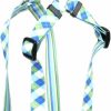 Small Animal Yellow Dog Design | Yellow Dog Design Blue And Green Argyle Step-In Dog Harness, Small