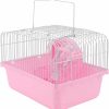 Small Animal VILLCASE | Villcase Hamster Cage,Portable Carrier Hamster Carry Case Cage With Water Bottle Wheels Food Feeder Travemster Small Animals (Pink)