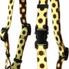 Small Animal Yellow Dog Design | Yellow Dog Design Green And Brown Polka Dot Roman Style H Dog Harness, Large