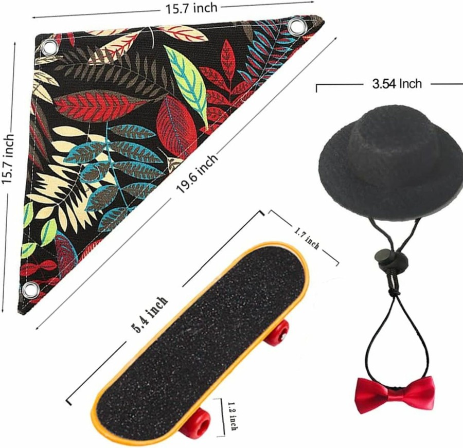 Small Animal WACURRENTHYD | New Lizard Leash And Bearded Dragon Wings, Reptile Hammock, Bearded Dragon Hat & Bowtie And Lizard Skateboard Suitable For A Variety Of Small Animals