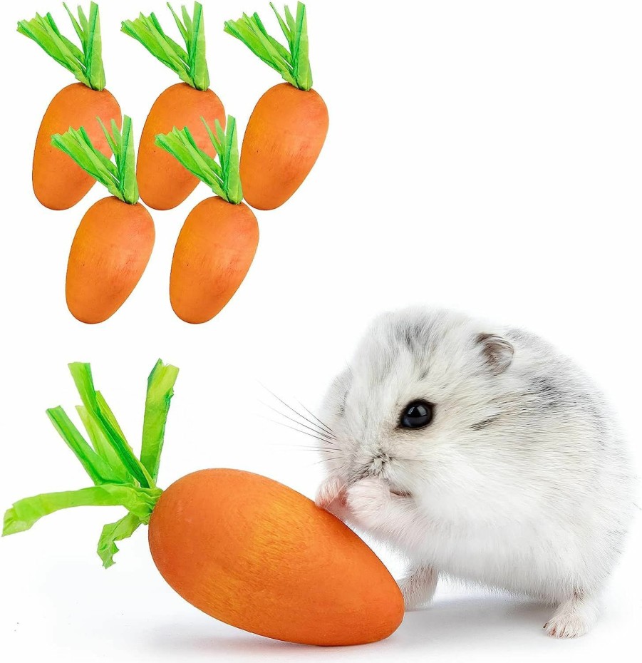 Small Animal Niteangel | Niteangel Hamster Chew & Decor Toys - For Syrian Dwarf Hamsters Gerbils Mice Lemming Degu Or Other Small-Sized Pets (Carrot-Shape (Pack Of 6))