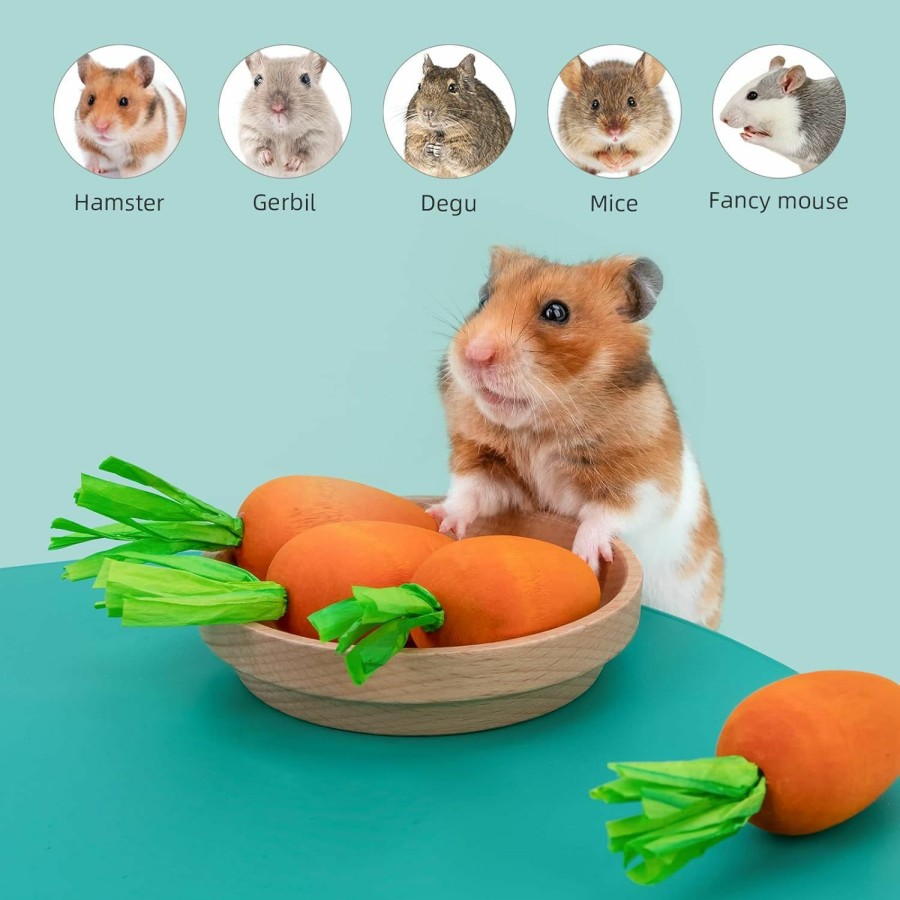 Small Animal Niteangel | Niteangel Hamster Chew & Decor Toys - For Syrian Dwarf Hamsters Gerbils Mice Lemming Degu Or Other Small-Sized Pets (Carrot-Shape (Pack Of 6))