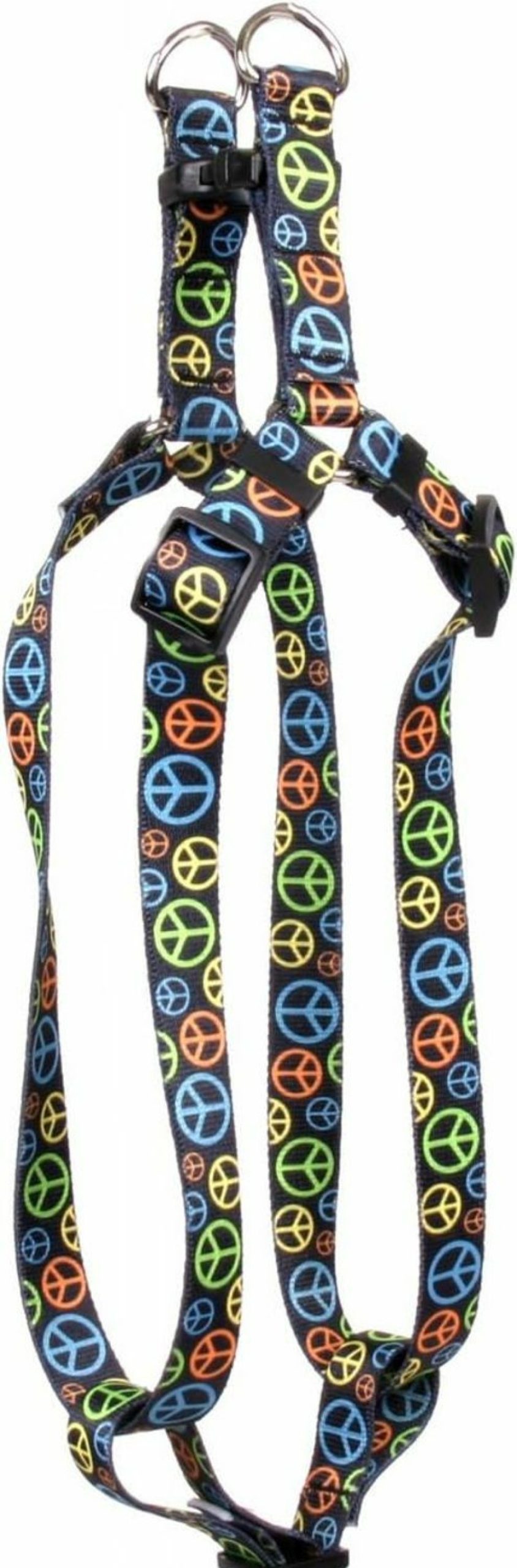 Small Animal Yellow Dog Design | Yellow Dog Design Neon Peace Signs Step-In Dog Harness, Large-1\" Wide And Fits Chest Of 25 To 40\"