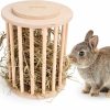 Small Animal andwe | Andwe Hay Feeder Less Wasted Wooden Food Feeding Rack For Rabbit Guinea Pig Chinchilla - Standing Pet-Self Feeding Hay Manage