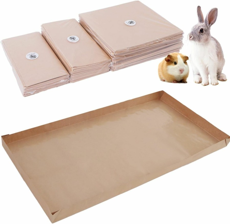 Small Animal LWYMX | Disposable Guinea Pig Cage Liners, 48\"X 24\" Large Liner Bag For Guinea Pig Cage Bottom, Water-Resistant Kraft Paper, Biodegradable (4 Pack)